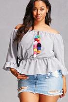 Forever21 Plus Size Striped Tassel Top