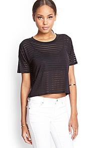 Forever21 Boxy Shadow Stripe Tee