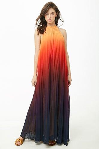 Forever21 Ombre Pleated Maxi Dress