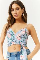 Forever21 Floral Gingham Wraparound Cropped Cami
