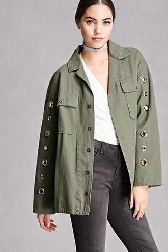 Forever21 Twelve Grommet-sleeve Jacket