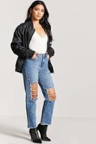 Forever21 Faux Pearl High-rise Ankle Jeans