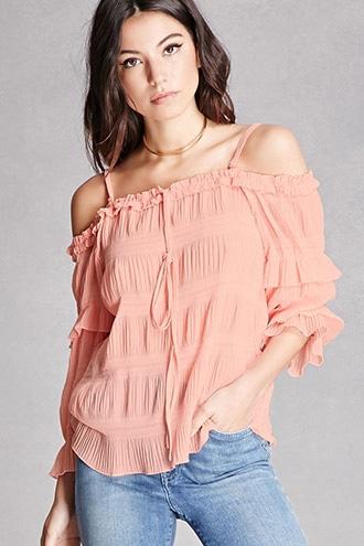 Forever21 Semi-sheer Pleated Top