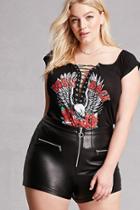 Forever21 Plus Size Rock Lace-up Tee