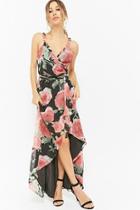 Forever21 High-low Floral Wrap Dress