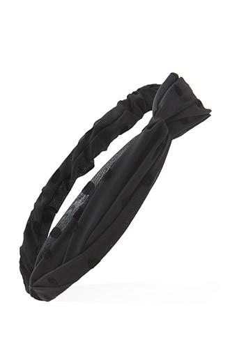 Forever21 Knotted Polka Dot Headwrap (black)