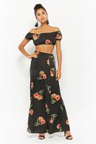 Forever21 Floral Pin Dot Crop Top & Maxi Skirt Set