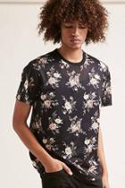 Forever21 Floral Jersey Mesh Tee
