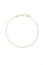 Forever21 Gold & Light Pink Beaded Choker Necklace
