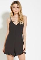 Forever21 Women's  Paint It Red Night Eyes Playsuit
