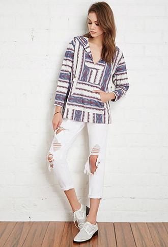 Forever21 Tribal Print Baja Hoodie