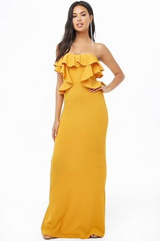 Forever21 Ruffle Maxi Tube Dress
