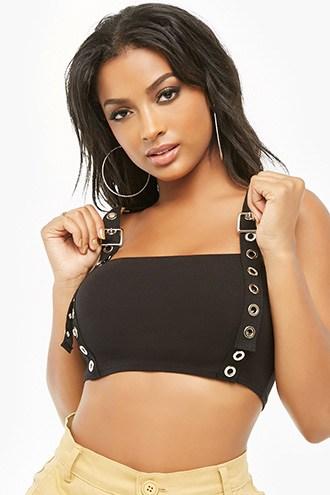 Forever21 Burnished Grommet Crop Cami