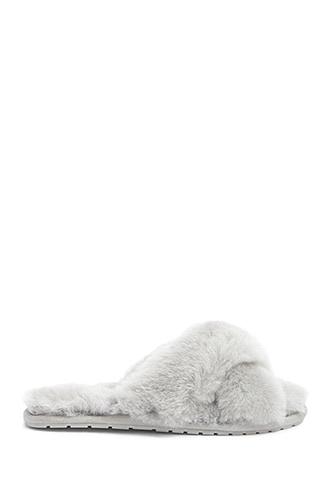 Forever21 Emu Australia Sheepskin Crossover Slides