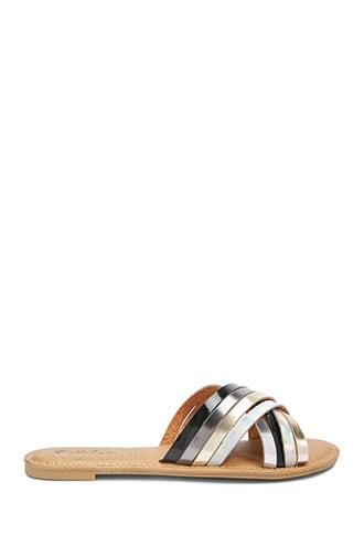 Forever21 Iridescent Crisscross Sandals