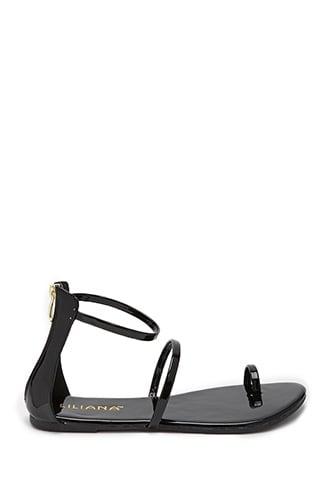 Forever21 Zippered Toe-ring Flat Sandals