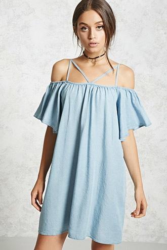 Forever21 Strappy Open Shoulder Dress