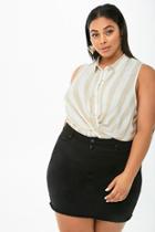 Forever21 Plus Size Striped Twist-front Shirt
