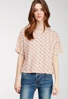 Forever21 Contemporary Abstract Print French Terry Top