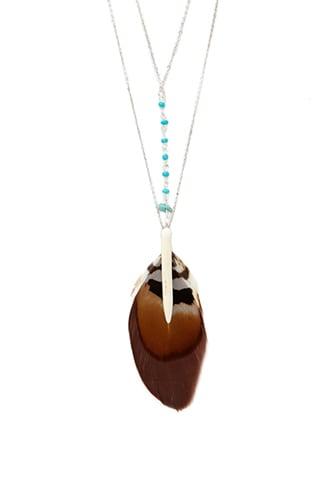 Forever21 Layered Feather Necklace