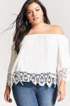 Forever21 Plus Size Crochet Lace Off-the-shoulder Top