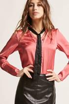 Forever21 Tie-neck Satin Shirt