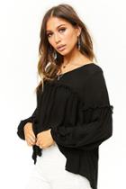 Forever21 High-low Lettuce-trim Top