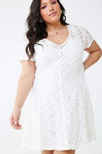 Forever21 Plus Size Sheer Floral Lace Dress