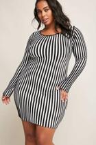 Forever21 Plus Size Contrast Stripe Bodycon Dress