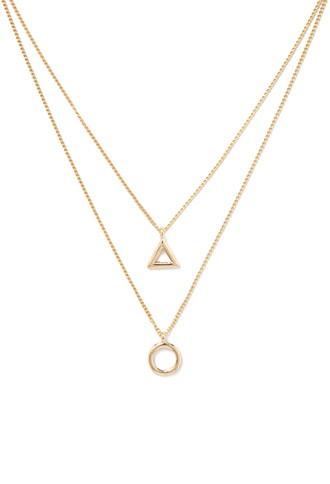 Forever21 Circle Triangle Layered Necklace