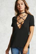 Forever21 Plunging Caged Tee