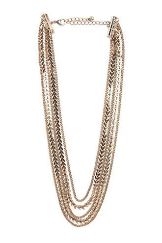 Forever21 Chevron Charm Layered Necklace