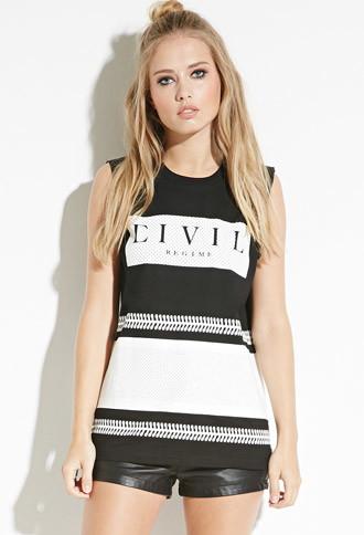 Forever21 Civil Baseball Muscle Tee