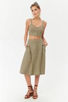 Forever21 Linen-blend A-line Midi Skirt