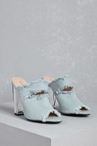 Forever21 Shoe Republic Fray Denim Mules