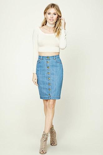 Forever21 Contemporary Denim Skirt