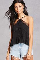 Forever21 Shirred Lace Halter Top