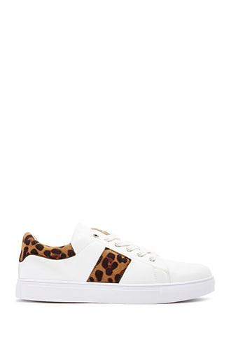 Forever21 Men Speechless Leopard-trim Low-top Sneakers