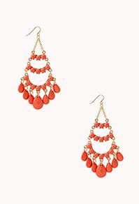 Forever21 Faux Stone Chandelier Earrings