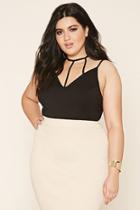 Forever21 Plus Women's  Black Plus Size Lace Crop Top