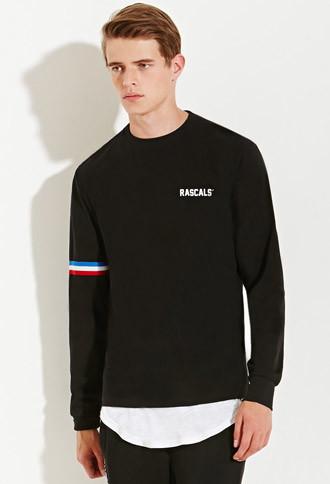 21 Men Rascals Stripe-sleeve Tee