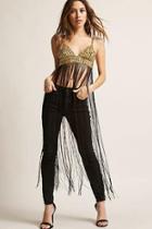 Forever21 Fringed Metallic Crop Cami