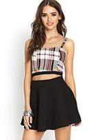 Forever21 Pixel Plaid Woven Top