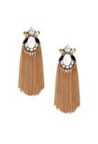 Forever21 Chained Drop Earrings (antic Gold/cream)