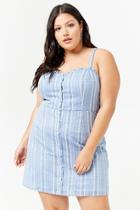 Forever21 Plus Size Geo-striped Button-front Dress