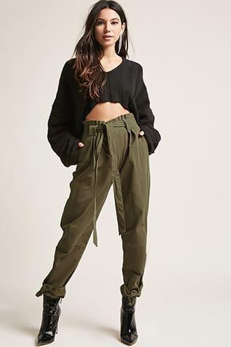 Forever21 Self-tie Paperbag Waist Pants