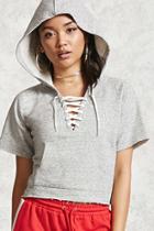 Forever21 Boxy Lace-up Hoodie