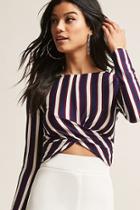 Forever21 Twisted Stripe Crop Top