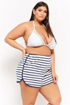 Forever21 Plus Size Striped French Terry Knit Dolphin Shorts