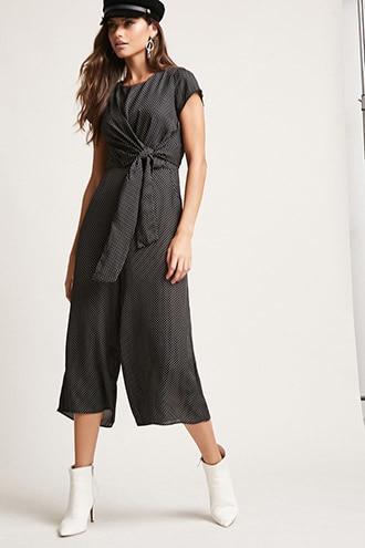 Forever21 Polka-dot Culotte Jumpsuit